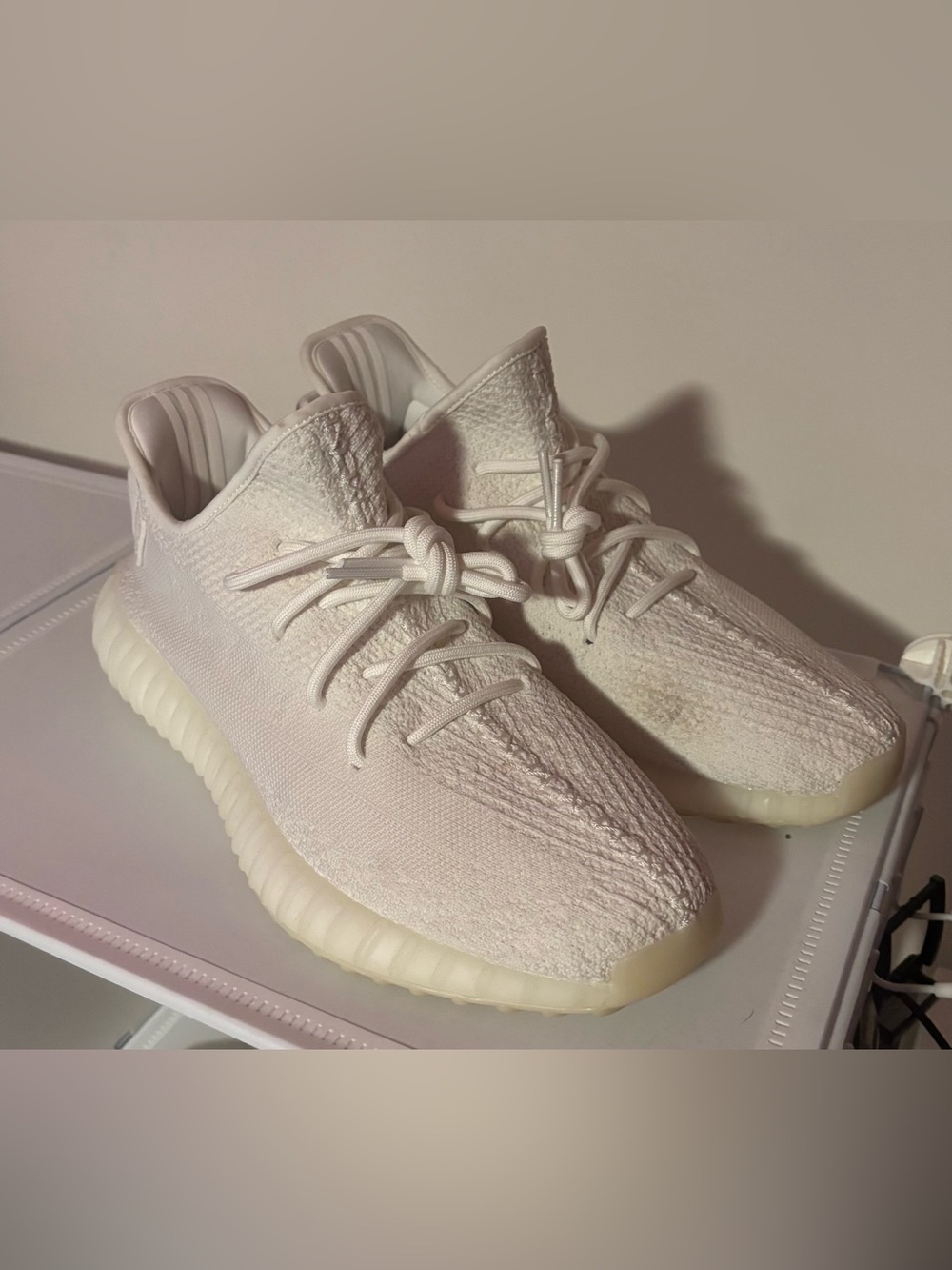 Adidas Yeezy 350 Boost Triple White hype athletic sneakers - SIZE 11